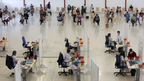 Imagen de la zona de vacunacin habilitada en las instalaciones de FIMO