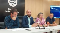 Iv�n Puentes, este mi�rcoles en el Concello con sus compa�eros Manuel Fari�a, Yoya Blanco y Marcos Rey