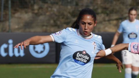 La jugadora de As Celtas Nerea Cuquejo, en un partido de esta temporada.