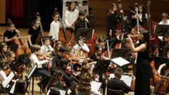 El coro infantil y joven de la Sinf�nica de Galicia, en una actuaci�n en el Palacio de la �pera