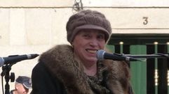 Moncha, en el acto en el que fue homenajeada por el Concello de Mar�n. 