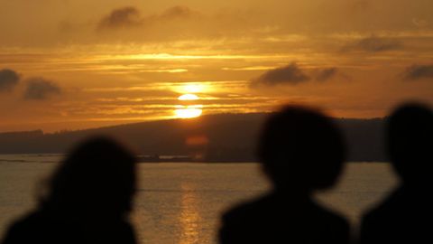 Una puesta de sol vista desde Vigo