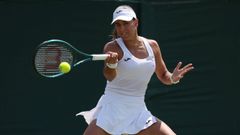 J�ssica Bouzas, durante su duelo en Wimbledon ante Jessica Pegula.