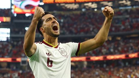 Merino celebra el gol del triunfo de Espa�a.