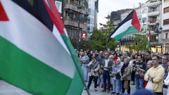 Concentraci�n anterior convocada en la plaza de Galicia para denunciar el Genocidio en Gaza