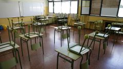 Vista de un aula de un colegio en Oviedo  