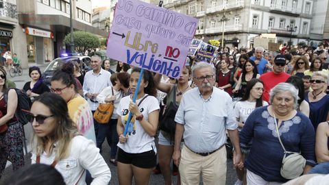 Manifestaci�n en Vigo contra el auto que deja en libertad a los miembros de La Manada