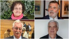 Los nuevos m�dicos em�ritos del Sergas: Luisa P�rez (arriba izda.), Luciano Vid�n (arriba dcha.), Miguel �ngel Ca�nzos (abajo izda.) y Dar�o Dur�n (abajo dcha.)