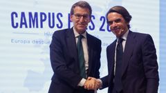 Feijoo y Aznar en la clausura del campus FAES 2022