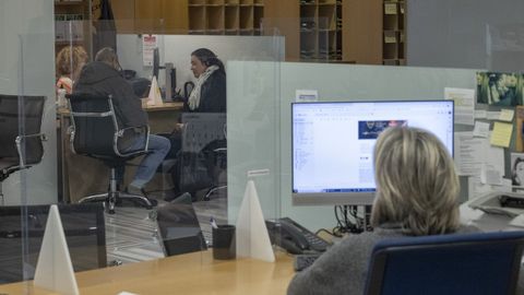 Funcionarios de la Xunta en San Caetano, en una imagen de archivo