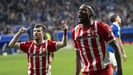 Juan Otero celebrando un gol del Sporting