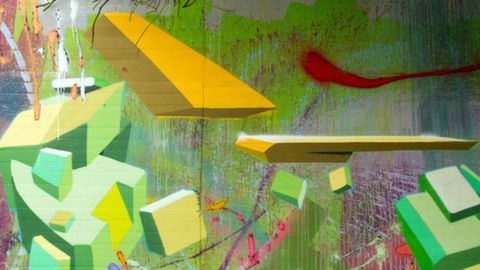 Mural en un parque del barrio de Montecerrao de Oviedo