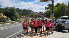 Peregrinos de Cceres haciendo la Ruta del Padre Sarmiento, a su paso por Major, Noalla