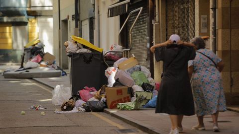 La basura continúa por las calles de A Coruña