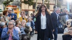 Laura Borr�s, en un acto de campa�a de Junts en Badalona este mi�rcoles junto al candidato a la alcald�a del partido, David Torrents.