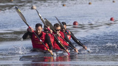 Los palistas de la categoría K4 500 Craviotto, Arévalo, Cooper y Rodrigo Germade