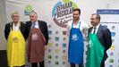 De izquierda a derecha, el gerente de Cogersa, Santiago Fern�ndez; el viceconsejero de Medio Ambiente, Benigno Fern�ndez Fano; el pirag�ista  y campe�n ol�mpico Sa�l Craviotto, imagen de la campa�a, y el consejero de Infraestructuras, Ordenaci�n del Territorio y Medio Ambiente, Fernando Lastra