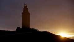 Puesta de sol en la torre de Hrcules.