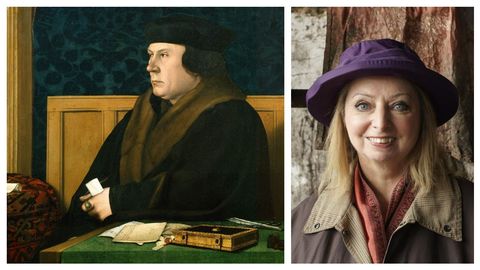 De ni�o pobre y v�ctima de malos tratos a poderoso consejero en la corte de los Tudor. A la izquierda, detalle del retrato de Thomas Cromwell, �leo del pintor alem�n Hans Holbein datado entre 1532 y 1534, en la �poca en que aquel era ministro y confidente de Enrique VIII. A la derecha, la escritora inglesa Hilary Mantel en una fotograf�a realizada por George Miles