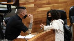 Berta Pi��n, y el diputado de Podemos, Rafael Palacios.