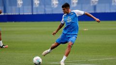 Diego Villares, durante una sesi�n de entrenamiento en el D�por Training Center.