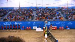 Feliciano L�pez en el torneo de tenis playa de Luanco, en 2005