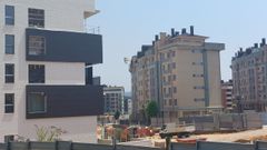 Obras de construccin de un edificio de viviendas en Oviedo