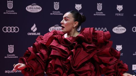 CAndela Pea, en la alfombra roja de los Premios Feroz en Pontevedra