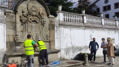 Imagen del inicio de los trabajos en la Fuente de San Roque