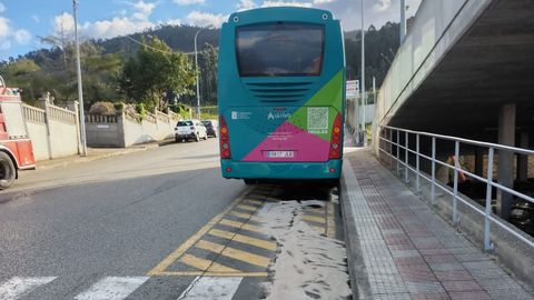 El autocar sufri� una aver�a en la subida del hospital mari�ano mientras circulaba