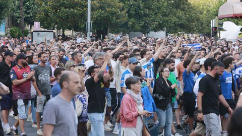 Imagen de la manifestaci�n de los pe�istas del jueves