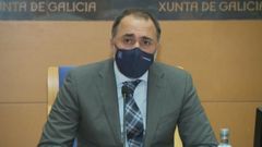 El conselleiro Comesa�a, durante una comparecencia para informar sobre la evoluci�n de la pandemia en Galicia