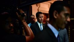 Juan Guaid�, a su llegada este lunes a la Asamblea Nacional de Venezuela