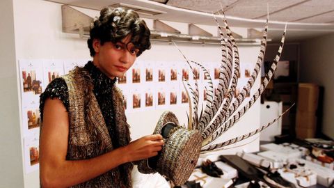 Varios modelos, antes del desfile en Madrid