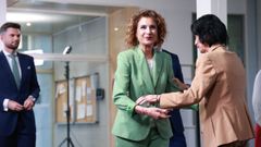 La exministra y candidata socialista a la Presidencia de la Junta de Andaluc�a, Mar�a Jes�s Montero, a su llegada al debate en RTVE.