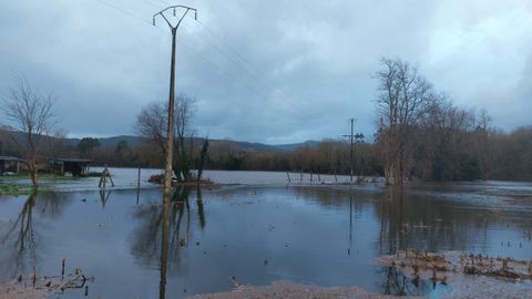 Imagen de Cambelas, en Pazos, en Padr�n, donde el agua no lleg� a entrar en las viviendas