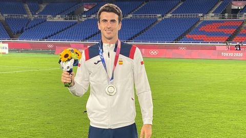 Iv�n Villar, tras la final de la selecci�n espa�ola de f�tbol ante Brasil