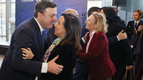 La ministra de Defensa, Margarita Robles, durante su participaci�n en la cumbre Reaim