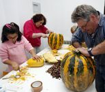 En los d�as previos al desfile O Vicedo prepara las calabazas. 