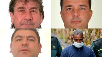 En la parte superior, el hist�rico lanchero Baltasar Vilar, alias Saro (izquierda) y Segundo Cousido (derecha). Abajo, Garc�a Santos, fugado para evitar su arresto por un alijo de coca�na (izquierda) y Allim Ullah, condenado por el Karar (derecha).