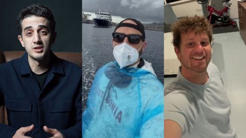 Los pasajeros del Hondius en cuarentena: el turco Ruhi Cenet (izquierda), el palestino-jordano Kasem Hato (centro) y el estadounidense Jake Rosmarin (derecha).