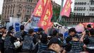 Protestas contra la cumbre de la OTAN en Ankara.