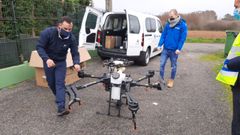 Demostraci�n del uso de drones en la agricultura, en Mugardos