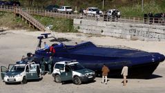 Lancha Patoca, un emblema de la lucha contra el narcotr�fico, que se alojaba en la misma nave que se inspeccion� este viernes