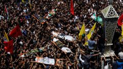 Funeral de los palestinos muertos tras el ataque en Yen�n