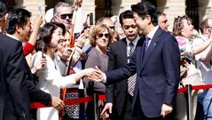 Rajoy muestra Santiago a Shinzo Abe