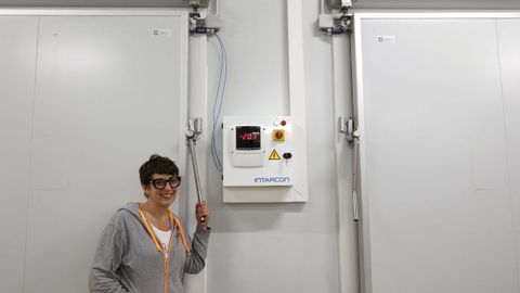 Mar Ambroa, gerente de Artesa, una empresa que produce vieira o pulpo congelado desde el polígono de Barro.