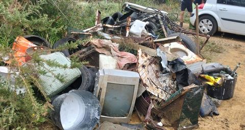 LIMPIEZA DE HBITAT. La entidad naturalista Hbitat organiz recientemente una limpieza en una parte de la laguna, con un grupo de voluntarios. Emergi de todo, hasta llenar un contenador de obra: electrodomsticos (lavadoras, frigorficos, televisores...), bicicletas, neumticos, sofs, y ms.