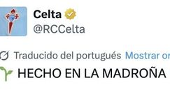 <span lang= gl >Tuit publicado polo Celta este s�bado, pedindo que se incl�a o galego en Twitter.</span>