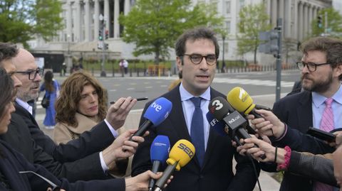 El ministro de Economía, Carlos Cuerpo, tras reunirse con el secretario del Tesoro estadounidense